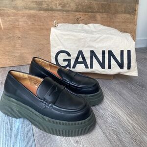 Ganni Black Wallaby Creeper Loafers Size 43